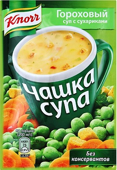 KNORR Суп Б/П Чашка Супа Гороховый с сухариками   1*30