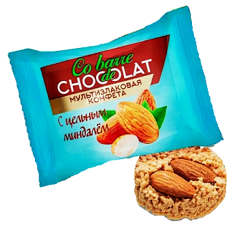 CO BARRE DE СHOCOLAT Конфеты мультизлаковые с миндалем 1*2