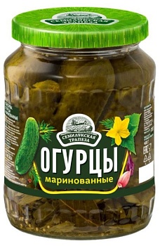 СЕМИЛУКСКАЯ ТРАПЕЗА Огурцы маринованные  680гр стекл/банка ТУ 1*8