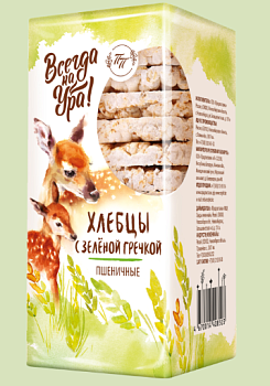 ПРОДПОСТАВКА Хлебцы ВСЕГДА НА УРА Пшеничные с зеленой гречкой 49 60гр  1*15