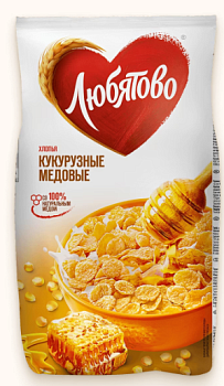 ЛЮБЯТОВО Кукурузные хлопья МЕДОВЫЕ фас.250гр  1*9