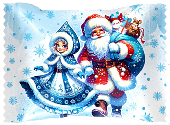 ЛЮСИ Конфеты НГ КРИСМАС ЧОКО ДЕД МОРОЗ+СНЕГУРОЧКА со вкусом крем-брюле  1*2