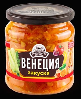 СЕМИЛУКСКАЯ ТРАПЕЗА Закуска овощная  Венеция 460гр стекл/банка 1*8