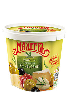 МАХЕЕВЪ Майонез ОЛИВКОВЫЙ 800гр./820мл/  ведро 1*12