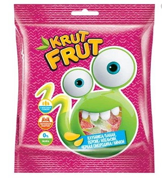 KDV Мармелад жевательный КрутФрут Змейка в кислой посыпке 70гр  1*50