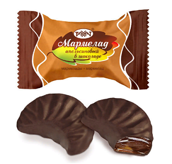 РАХАТ Мармелад АПЕЛЬСИНОВЫЙ в шоколаде 1кг пакет 1*5