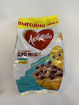 ЛЮБЯТОВО Завтрак готовый ШАРИКИ ШОКОЛАДНЫЕ "Дуо Микс" фас.350гр  1*10