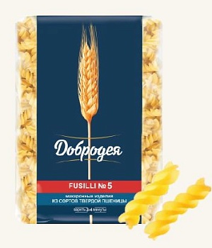 ДОБРОДЕЯ Макаронные изделия СПИРАЛЬ МАЛАЯ (FUSILLI №5) 900гр  1*12