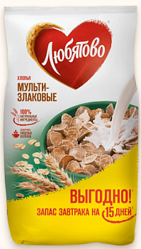 ЛЮБЯТОВО Зерновые хлопья МУЛЬТИЗЛАКОВЫЕ фас.450гр  1*8