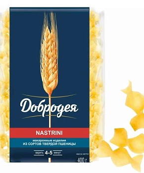 ДОБРОДЕЯ Макаронные изделия ЛАПША витая №15(NASTRINII) 400гр  1*12