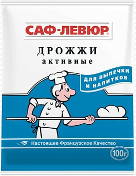 Дрожжи хлебопекарные Саф-Левюр (4бл.*20шт) сухие фас.100гр  1*20