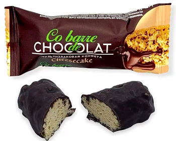 CO BARRE DE СHOCOLAT Конфеты мультизлаковые ЧИЗКЕЙК с темной глаз.  1*2