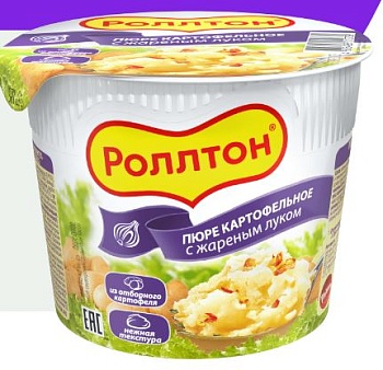 РОЛЛТОН Карт.пюре Б/П С жаренным луком 40гр  1*24