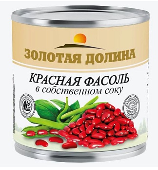 ЗОЛОТАЯ ДОЛИНА Фасоль красная в с/с  425мл/400гр ж/б 1*24