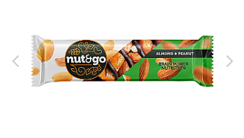 KDV Батончик Nut and Go миндаль с арахисовой пастой 36гр  8*18