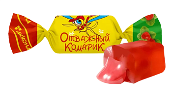 АККОНД Конфеты ОТВАЖНЫЙ КОМАРИК клубника фас.1кг пакет 1*4