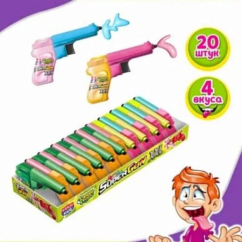 КАНДИ-КЛАБ Жидкая конфета-спрей SUPER GUN XXL ассорти 30мл  12*20