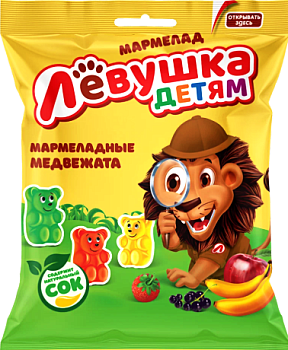 НП СЛАВЯНКА Мармелад жевательный ЛЕВУШКА Детям медвежата 35гр  1*44