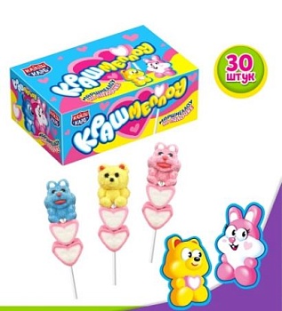 КАНДИ-КЛАБ Зефир КРАШМЕЛЛОУ на палочке 10гр  12*30 КАНДИ-КЛАБ Зефир КРАШМЕЛЛОУ на палочке 10гр  12*30