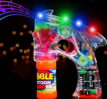 Игрушка ПИСТОЛЕТ для выдувания мыльных пузырей мех.+2 запаски   1*1