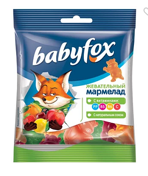 KDV Мармелад жевательный BABYFOX бегемоты 30гр  1*90