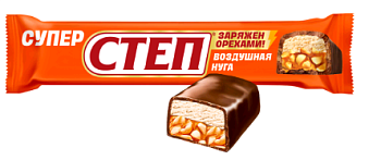 СЛАВЯНКА Батончик СТЕП XL супер нуга,арахис,карамель 65гр  1*20