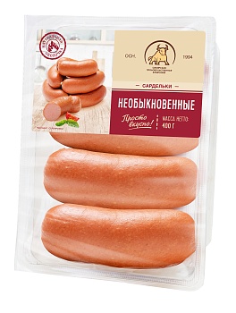 СПК Сардельки Необыкновенные (черева) (лоток в ср.защ.атм.) 0,400 кг  1*1