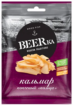 BEERka Кальмар Перуанский филе Кольца 70г  1*20