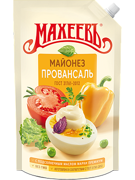 -19% АКЦИЯ МАХЕЕВЪ Майонез ПРОВАНСАЛЬ КЛАССИКА 770гр./800мл/  д/пак 1*10