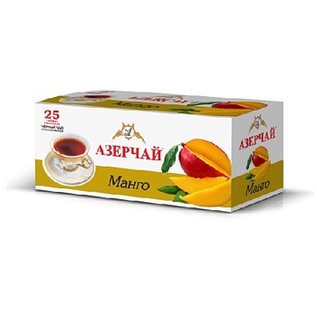 АЗЕРЧАЙ Чай черный пак. Манго 25пак сашет   1*24