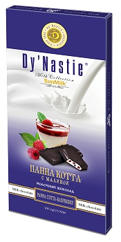 DY NASTIE Шоколад молочный SUNMILK малина-меренга 100гр  1*10