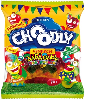 ЭССЕН Мармелад жевательный CHOODLY®ЗАБАВНЫЕ ПОЛЗУНЧИКИ 70гр  1*18