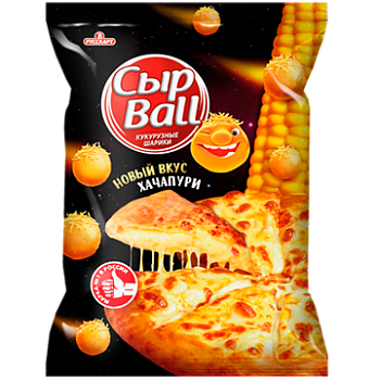 РУССКАРТ Кукурузные шарики СырBALL Хачапури 140гр  1*12 РУССКАРТ Кукурузные шарики СырBALL Хачапури 140гр  1*12