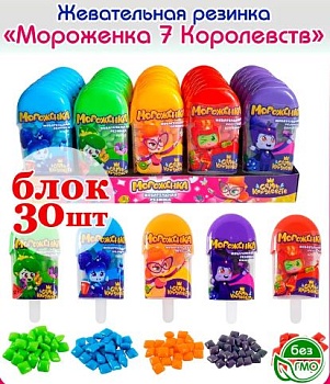 КАНДИ-КЛАБ МОРОЖЕНКА Жев.резинка мини Семь королевств 7гр  12*30 КАНДИ-КЛАБ МОРОЖЕНКА Жев.резинка мини Семь королевств 7гр  12*30