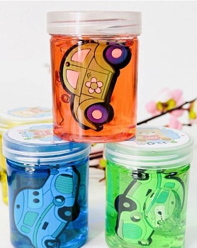 Игрушка Лизун "БАНОЧКА" с игрушкой Мотоцикл   1*12