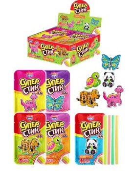 КАНДИ-КЛАБ СУПЕР СТИК С 3D пазлом (животные) мягкая карамель 5гр  12*40 КАНДИ-КЛАБ СУПЕР СТИК С 3D пазлом (животные) мягкая карамель 5гр  12*40