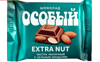 -3% СЛАВЯНКА Шоколад ОСОБЫЙ QUADRO экстрамолочный с миндалем 80гр  1*14