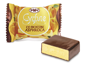 РАХАТ Конфеты СУФЛЕ со вкусом абрикоса сбивные 1кг пакет 1*4