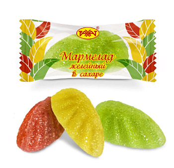 РАХАТ Мармелад ЖЕЛЕЙНЫЙ В САХАРЕ  1кг пакет 1*5