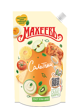 МАХЕЕВЪ Майонезный соус САЛАТНЫЙ 40% 630гр./645мл/  д/пак 1*12