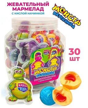 КАНДИ-КЛАБ МОНСТР Вкуснямба Жев.мармелад с кислой начинкой 10гр  20*30