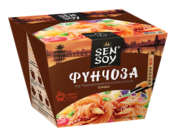 СЭНСОЙ Вермишель Фунчоза под Японским соусом Терияки 125гр  1*12