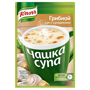 KNORR Суп Б/П Чашка Супа Грибной с сухариками   1*30