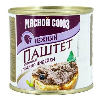 МЯСНОЙ СОЮЗ Паштет 240гр нежный из печени индейки 1*20