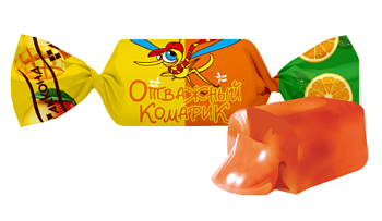 АККОНД Конфеты ОТВАЖНЫЙ КОМАРИК манго-апельсин фас.1кг пакет 1*4