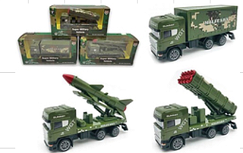 Игрушка МАШИНКА ВОЕННАЯ СПЕЦТЕХНИКА 3 вида 3,3*12*5см  1*1