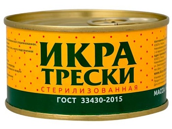 СМАК Икра трески Стерилизованная ключ 120гр ж/б 1*108