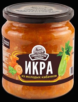 СЕМИЛУКСКАЯ ТРАПЕЗА Закуска овощная  Икра из молодых кабачков 460гр стекл/банка 1*8