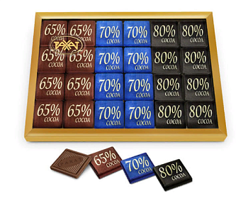 РАХАТ Шоколад РАХАТ 65% 70% 80% Карта 128гр неап  1*11