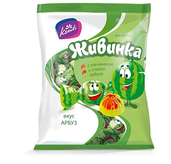 КОНТИ Конфеты фас. ЖИВИНКА Арбуз желейные 250гр 1*18